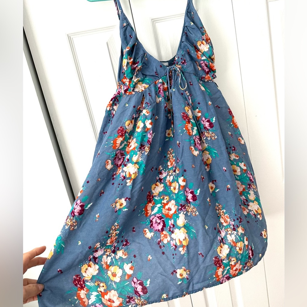 O’Neill Surf Dress Blue Floral Halter Sz XS